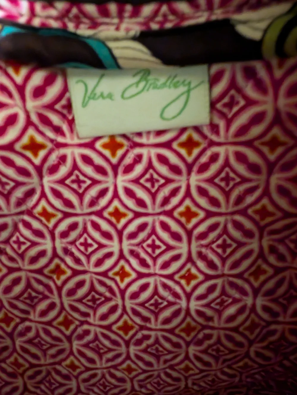 Vera Bradley Quilted Floral Travel Tote Bag - Pink on Black
